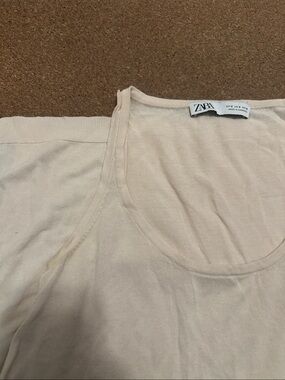 Zara Cream Scoop Neck Tank Top